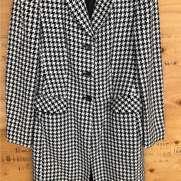 Jones New York Dressy Jacket Size 4 Classic Houndstooth Black & White - Picture 3 of 8